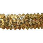 Elastic sequin trim, 3 rows, 1,2 wide - #53 GOLD