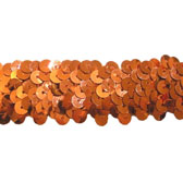 Elastic sequin trim, 3 rows, 1,2 wide - #28 ORANGE