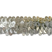 Elastic sequin trim, 3 rows, 1,2 wide - SILVER