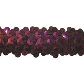 Elastic sequin trim, 3 rows, 1,2 wide - #22 WINE