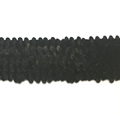 Kód: 30572  5 soros elasztikus flitterbortni, 4,5 cm széles - Black (Fekete)