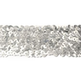 5 rows elastic sequin trim 1.8 - SILVER