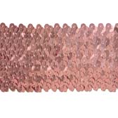 Elastic sequin trim, 6 rows, 2.4 wide - LIGHT ROSE