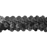 2 soros elasztikus flitterbortni, 2 cm széles - Black (Fekete)