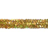 3 soros hologrammos elasztikus flitterbortni, 3 cm széles - #53 GOLD