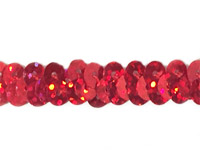 Holographic elastic sequin trim, 0.6 - RED