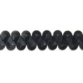 1 soros elasztikus flitterbortni, 1 cm széles - Black (Fekete)