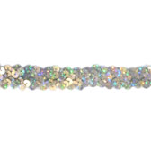 Holographic elastic sequin trim ,2 rows, 0.8 - SILVER