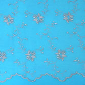 Hímzett menyasszonyi tüll - STEEL BLUE