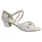Latin  lányka tánccipő állítható lábfejbőségű Regina model - WHITE (fehér)