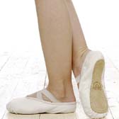 Piskótatalpas gyermek balett gyakorló cipő 24-30-as méretben Grishko 03006 model. - WHITE (feh�r)