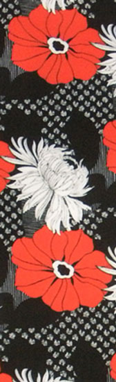 Virágmintás fürdőruha anyag - BLACK/RED