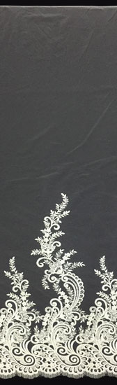 Zsinórozott tüll csipke - IVORY