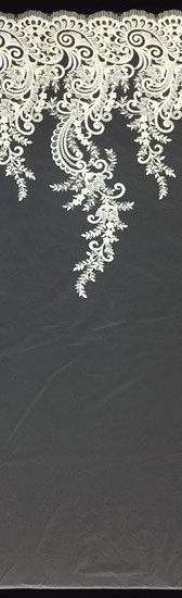 Zsinórozott tüll csipke - IVORY